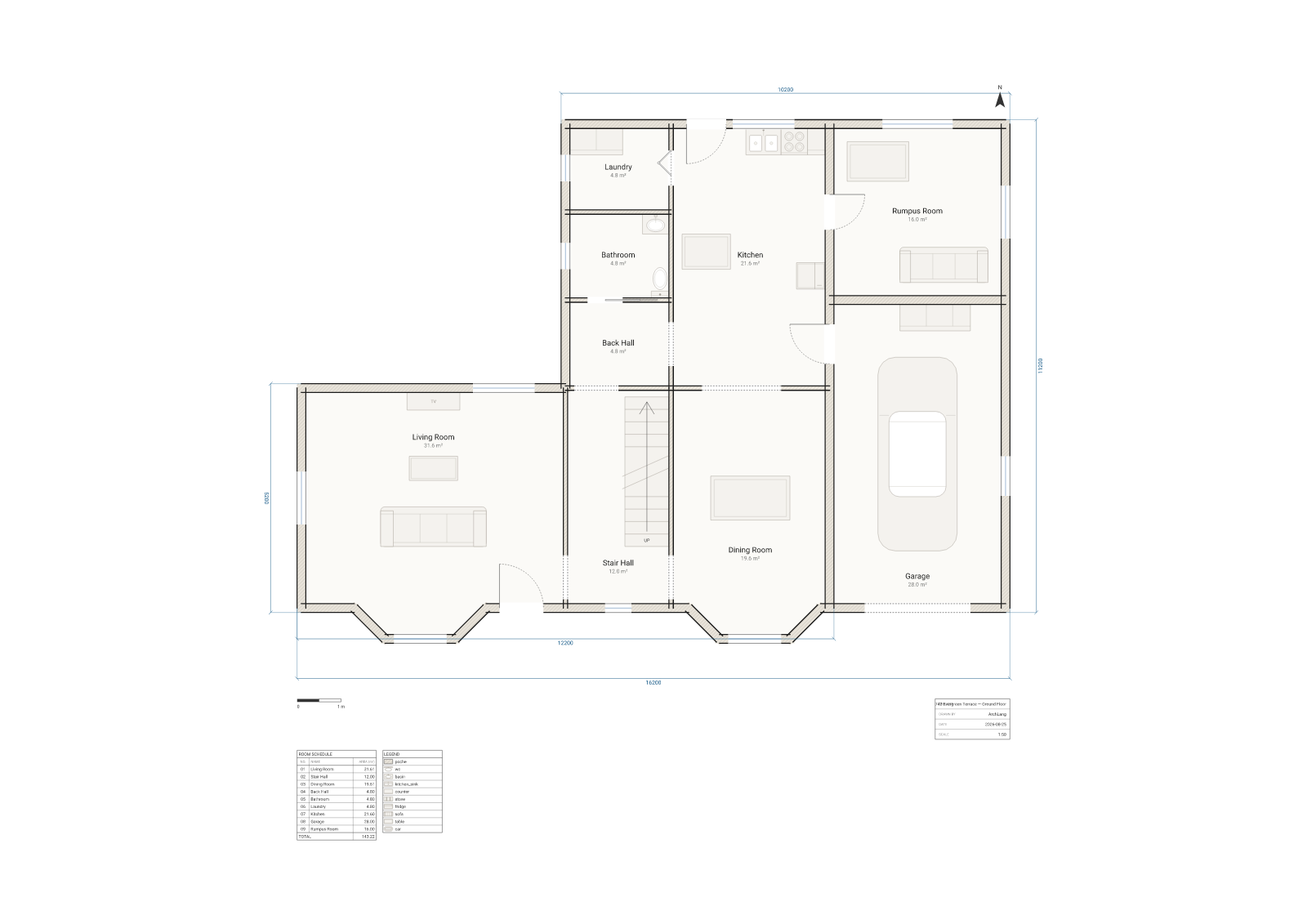 Ground-floor plan of the Simpsons' house at 742 Evergreen Terrace